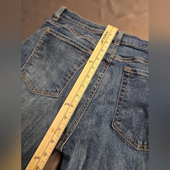 7 For All Mankind Jeans Size 31 Blair The High Waist Ankle Skinny Blue Raw Hem - Picture 4 of 7